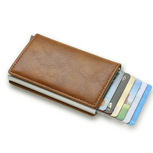 DIENQI Leather RFID Card Holder Wallet