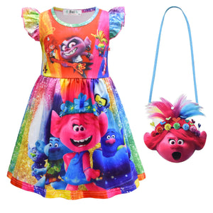 Troll Dress Cartoon Print