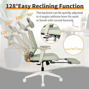 Foldable Ergonomic Office Chair with Footrest