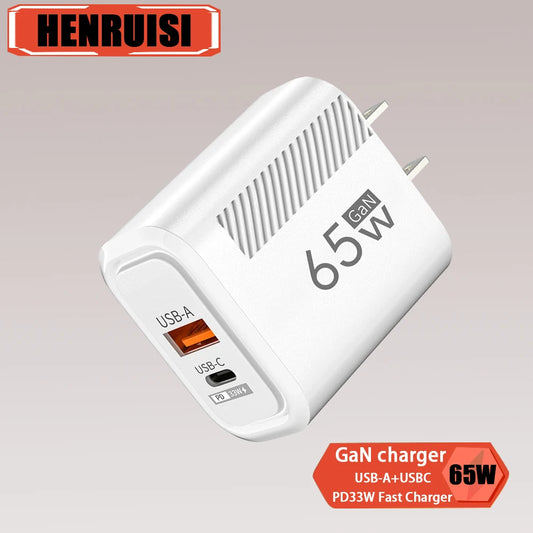 65W GaN USB C Charger Fast Charging Wall Charger