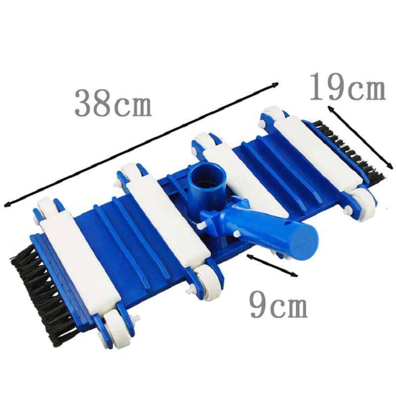 14" Swimming Pool Vacuum Head with Brush & Suction Wheel