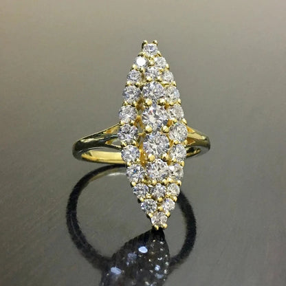 Huitan Hyperbole Marquise Shaped Full Paved Cubic Zirconia Trendy Ring