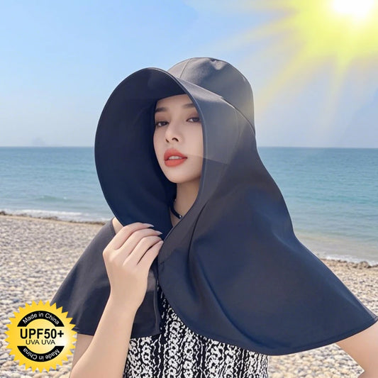 Sun Protection UV Protection Large Brim Face Covering Hat