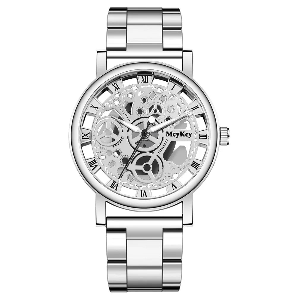 Hollow Skeleton Faux Mechanical Mesh Quartz Wrist Watch