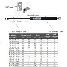 1PC 100N/23LB 150-600mm Gas Struts with Steel Eyes