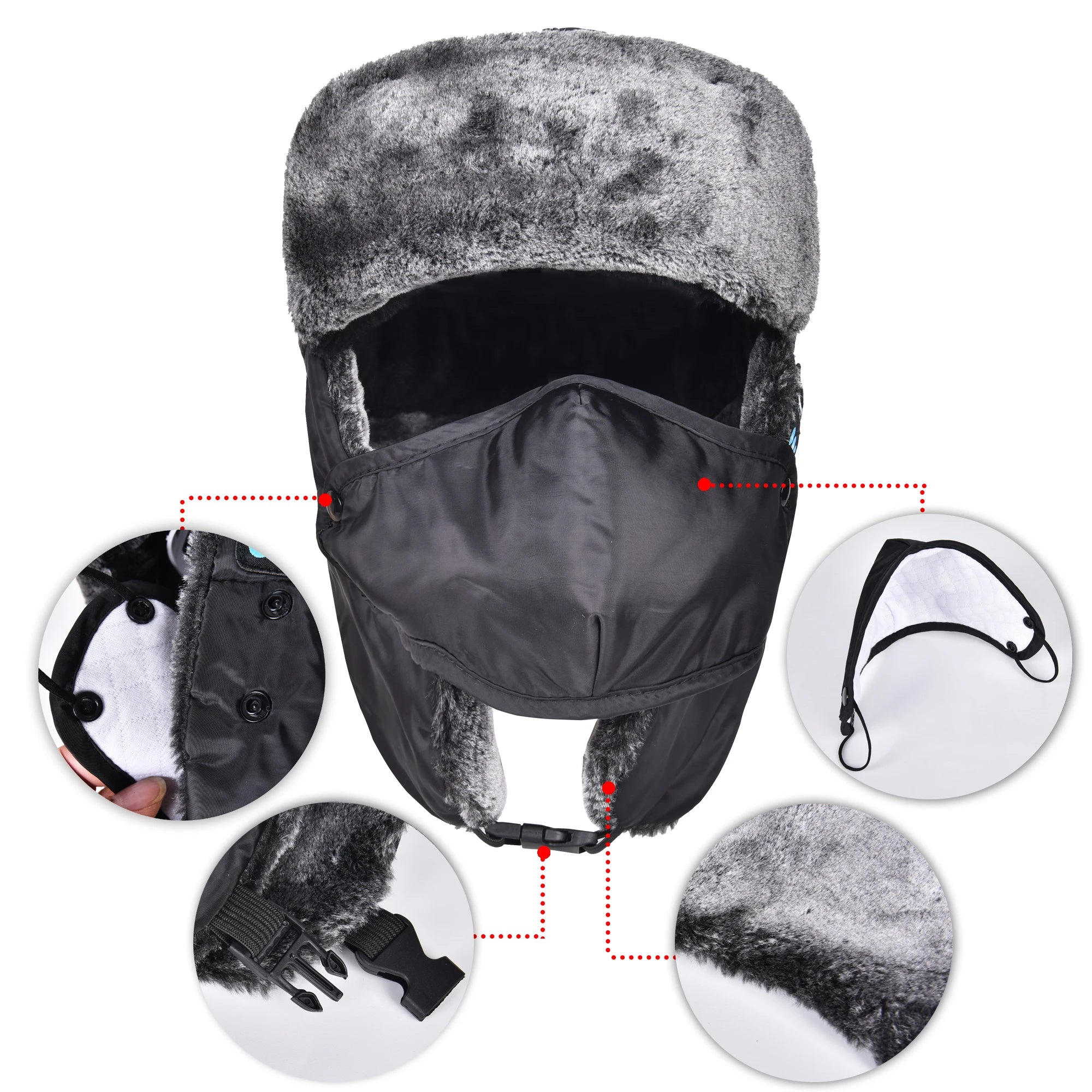 Winter Trapper Hat with Bluetooth Wirelesss Headphones