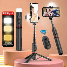 Portable Wireless Bluetooth Phone Telescopic Selfie Stick Tripod With Fill Light