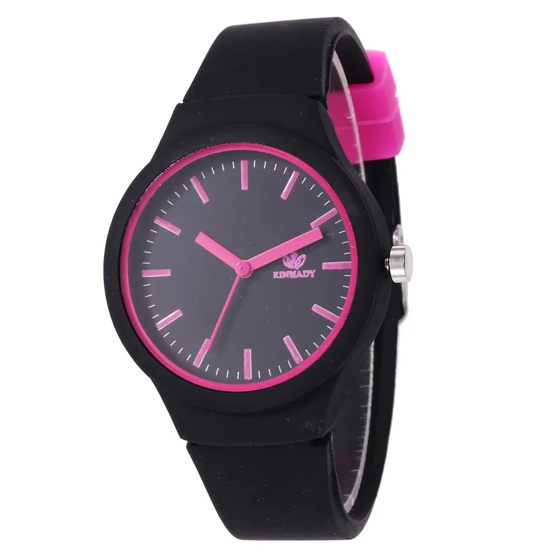 Fashion Simple Scale Quartz Watch with Silicone Band