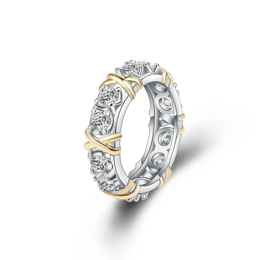 925 Sterling Silver Separation Inlaid Zircon Ring