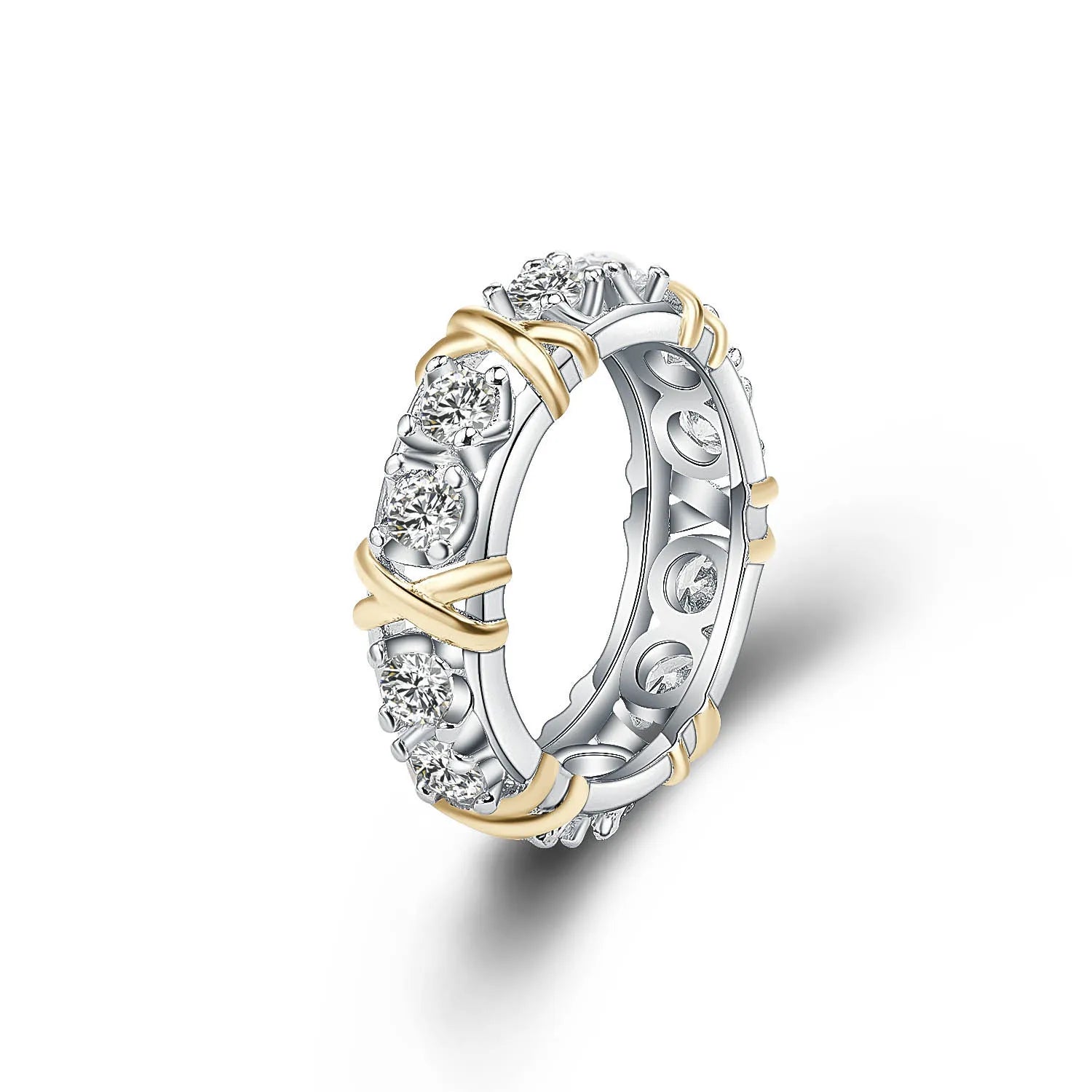 925 Sterling Silver Separation Inlaid Zircon Ring