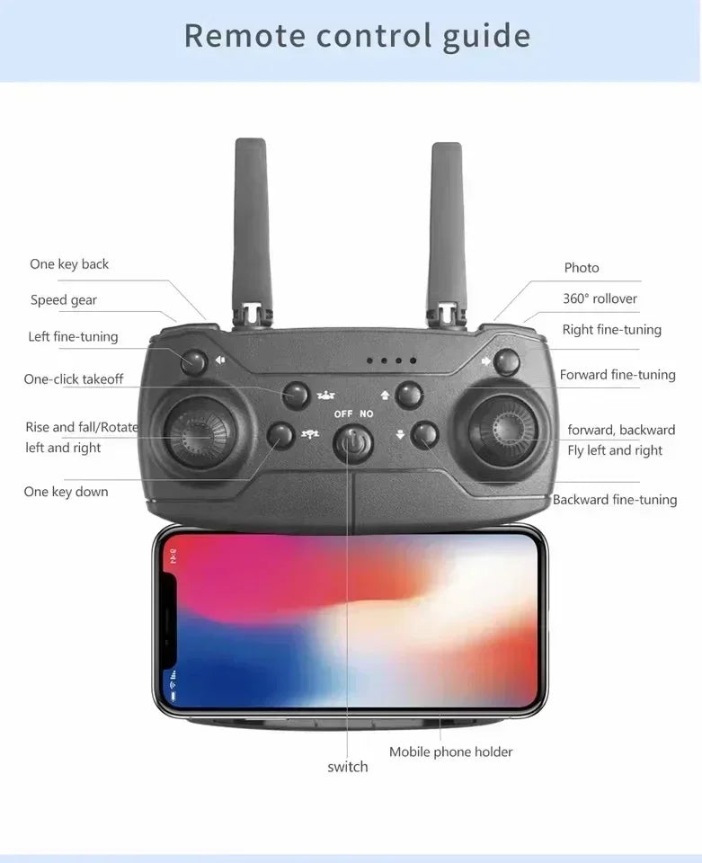 E88Pro 4K With 3 Battery 1080P Wide Angle HD Camera Foldable Drone