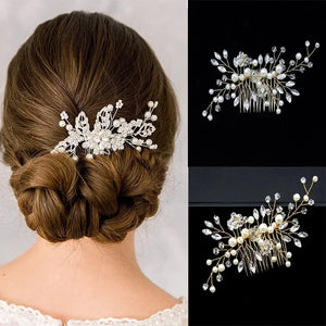 20pcs Elegant Pearl Crystal U-shaped Meta Hairpins