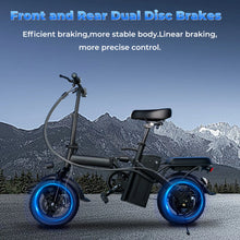 LELEKUAI 500W 20 MPH, 48V 10.4Ah Removable Battery, 14" Folding Electric Bike,