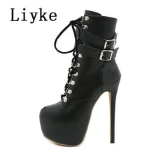 Platform High Heel Laced Boots