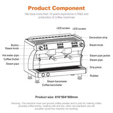 CAFOVO Gemilai CRM3120C 2 Group Semi Automatic Commercial Espresso Coffee Machine 3 Boilers Rotary Pump
