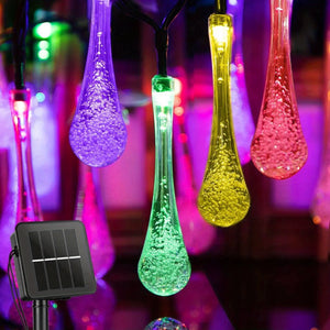 Solar Water Drops Led String Lights
