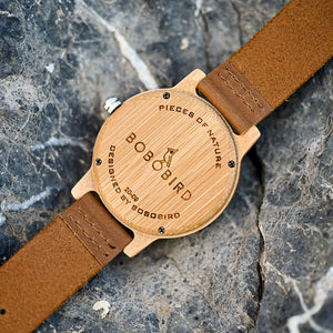 BOBO BIRD Wood Quartz Analog Bamboo Wooden Wristwatch