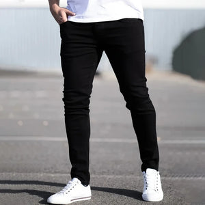Pure Color Stretch Skinny Jeans
