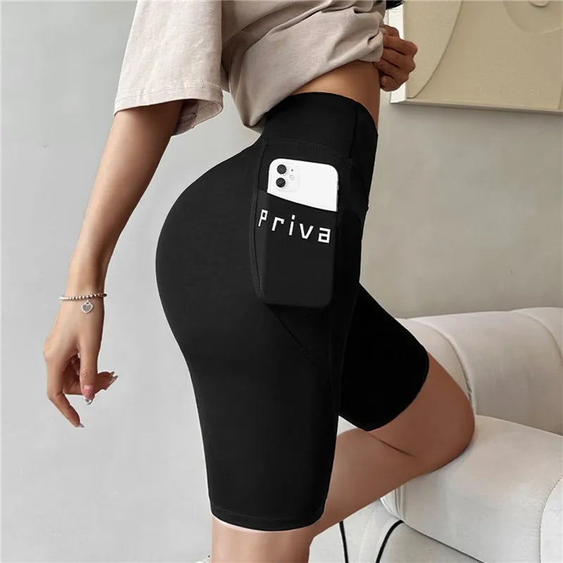 High Waist Casual Tight Shorts For Women