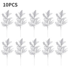 10/5Pcs Artificial Plants Pine Branches Christmas Glitter