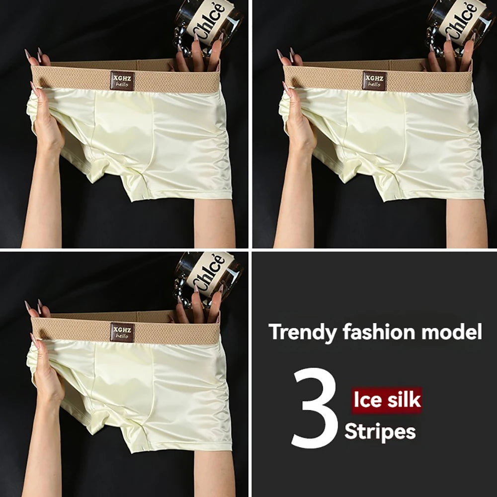 3PCS Satin-like Super Soft Boxers