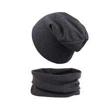 2pcs Soft Elastic Beanie Hat and Scarf Set