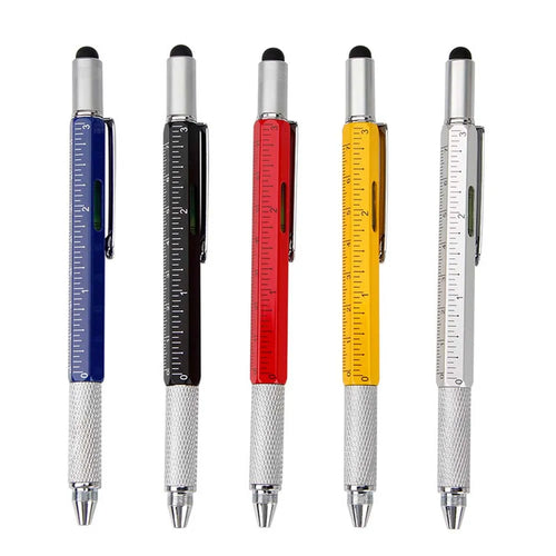 Multi-function 6 In1 Metal Ballpoint Pen Screwdriver