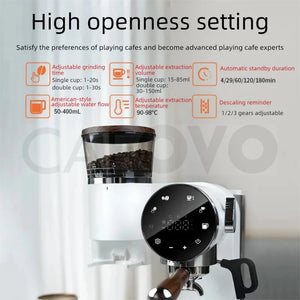 CAFOVO CG01 15 Bar 58mm Semi-Automatic Espresso Machine with 30-Step Grinder Cold Brew