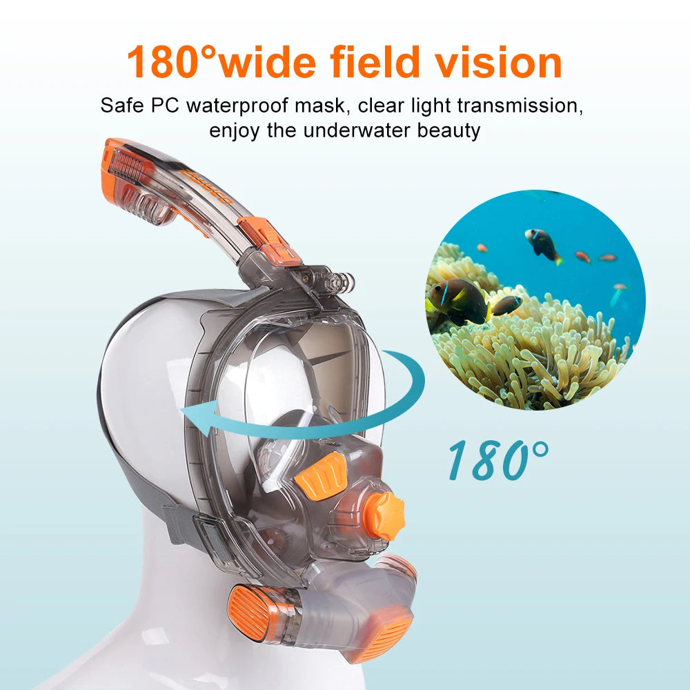 SMACO Full Face Wide View Foldable Anti Fog Snorkel Mask