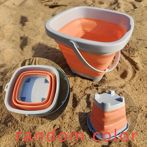Beach Sandbox Toys with Collapsible Bucket Shovel Rake