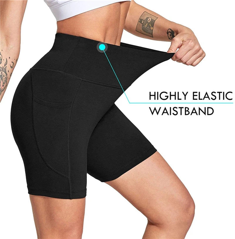 High Waist Pocketed Sport Shorts