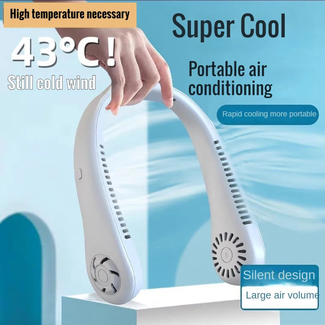 Long Endurance Mini Neck Mounted Portable Bladeless 3 Speed Fan