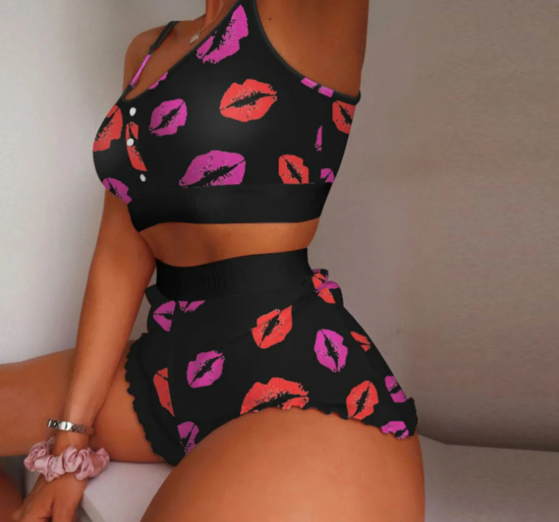 Two-Piece Designer Print Pajama Set