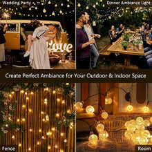 Solar String Lights 100 LED Crystal Globe Solar Lights