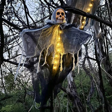 Halloween Hanging Skeleton Ghost Decoration Ghost with LED String Lights