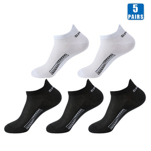 5 Pair Pure Cotton Low-Cut Boat Socks