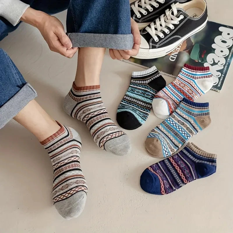 5 Pairs Japanese Vintage Ankle Socks