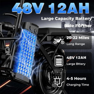 LELEKUAI 500W 20 MPH, 48V 10.4Ah Removable Battery, 14" Folding Electric Bike,
