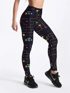 Qickitout Cartoon Skull Digital Printed Leggings