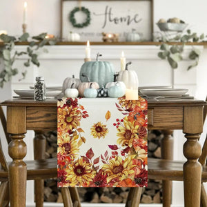 Autumn Sunflower Pattern Table Runner