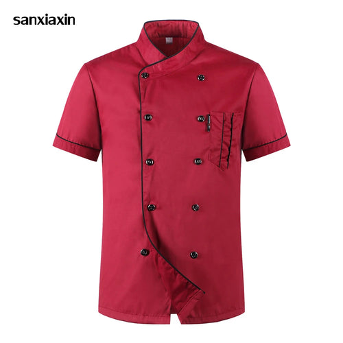 Short Sleeve Breathable Double Breasted Chef Jacket
