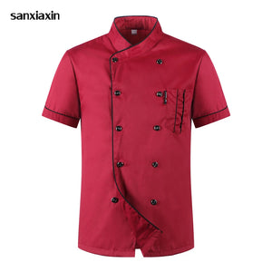 Short Sleeve Breathable Double Breasted Chef Jacket