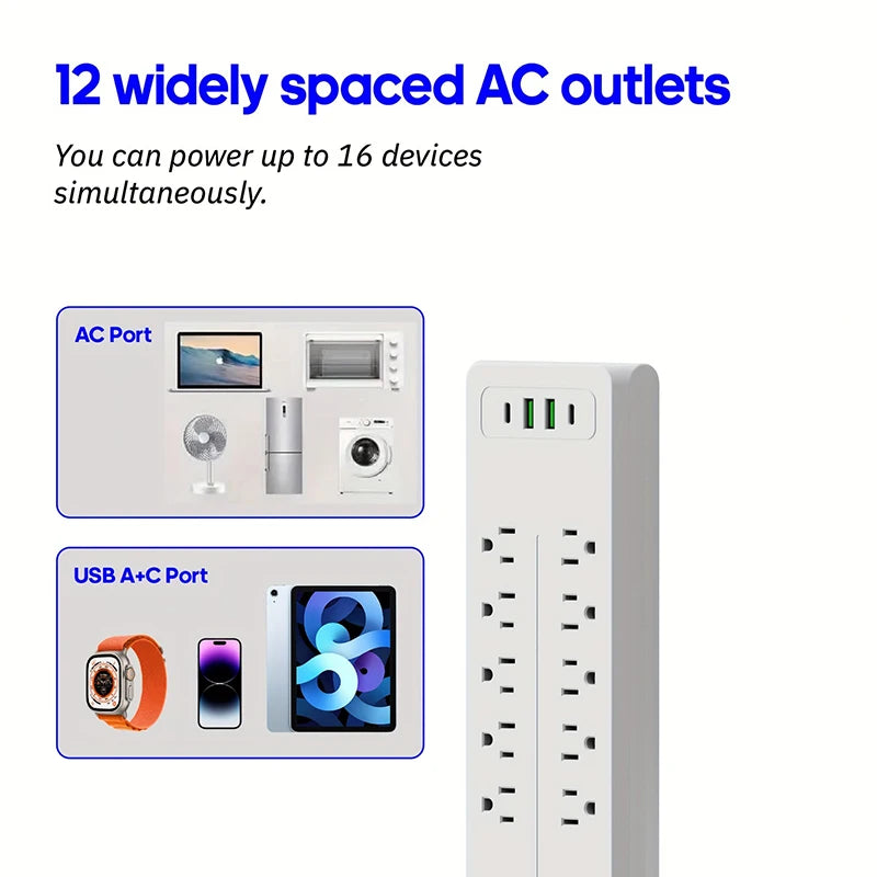 US Plug Multipurpose Power Strip Extension Cord