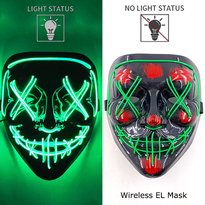 The Purge Horror Wireless LED Glow Mask