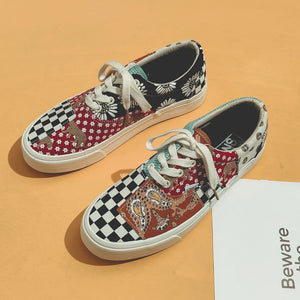 Canvas Plaid Casual Sneakers