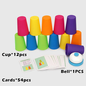 Montessori Stack Cup Battle Table Game with Cognition Logic Training