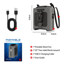 10000mAh Waist Fan with 5 Speeds & Light