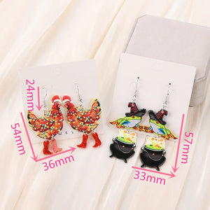 Christmas Animal Drop Acrylic Earrings
