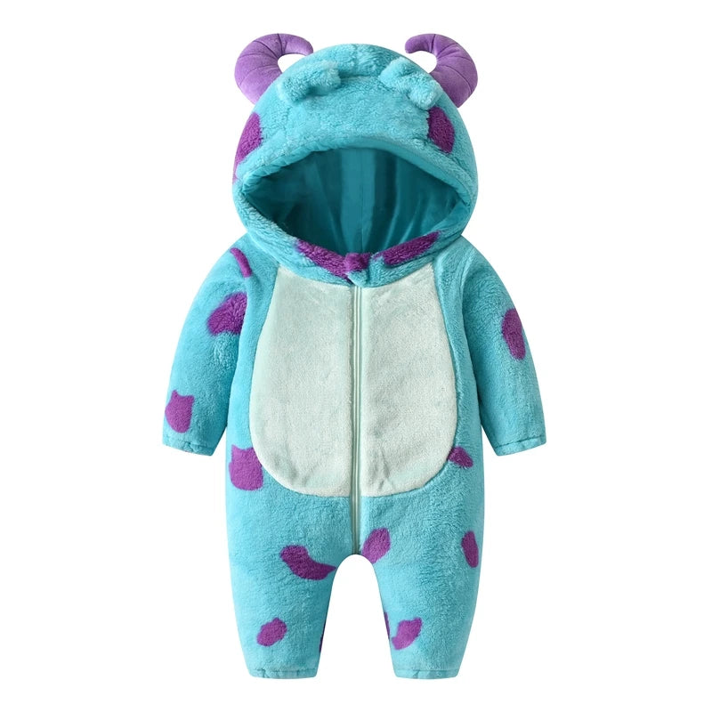 Lioraitiin Baby Fleece Hooded  Jumpsuit