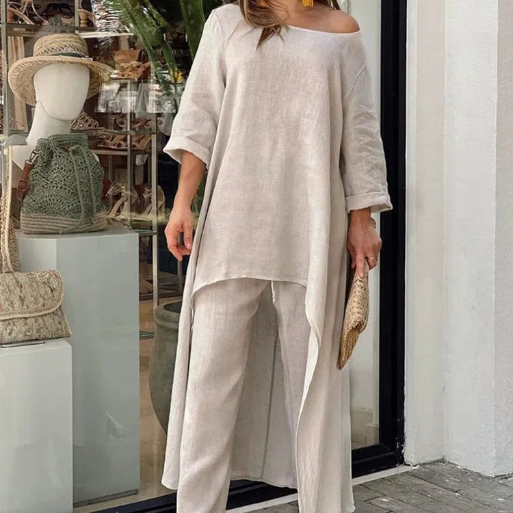 Cotton Linen Casual 2 Piece Set